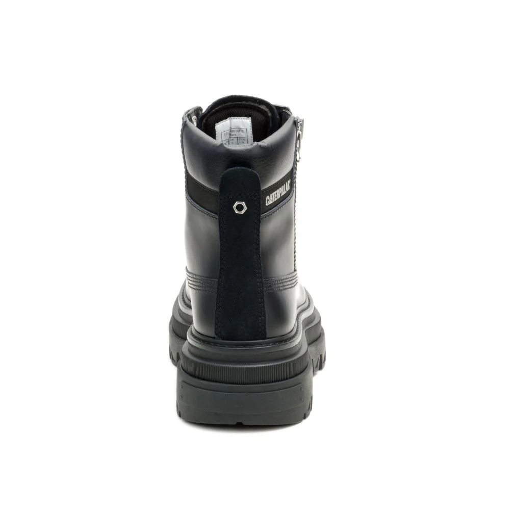 Bolder Zip P312319 Womens Black Leather Boots - Image 5
