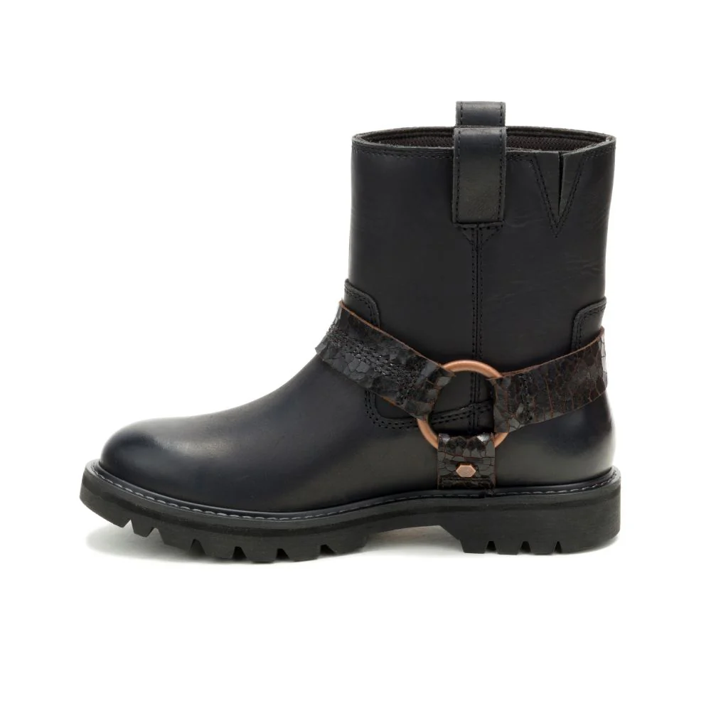 Grader Harness  P312310 Womens Black Leather Boots - Image 4